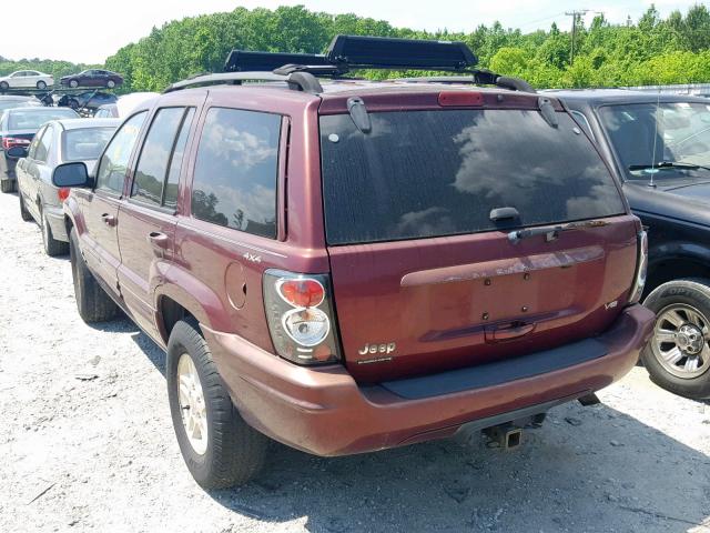 1J4GW58N5YC158588 - 2000 JEEP GRAND CHER MAROON photo 3