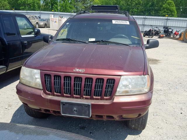 1J4GW58N5YC158588 - 2000 JEEP GRAND CHER MAROON photo 9