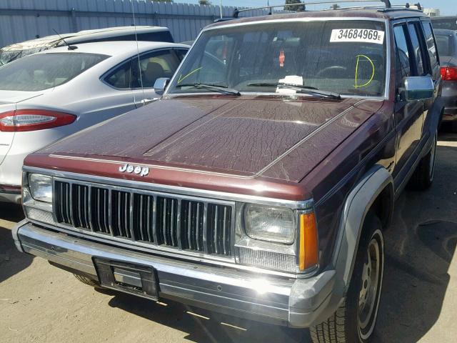 1JCMU7447JT126589 - 1988 JEEP CHEROKEE L MAROON photo 2