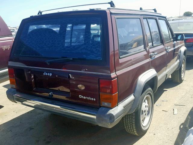 1JCMU7447JT126589 - 1988 JEEP CHEROKEE L MAROON photo 4