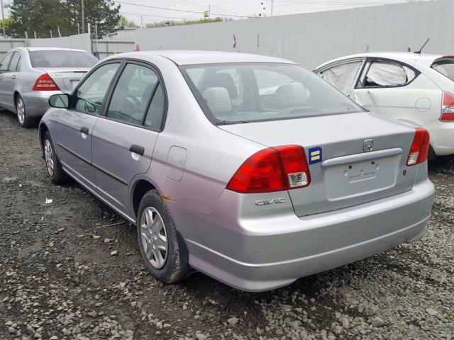 2HGES163X4H622793 - 2004 HONDA CIVIC DX V SILVER photo 3