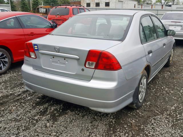 2HGES163X4H622793 - 2004 HONDA CIVIC DX V SILVER photo 4