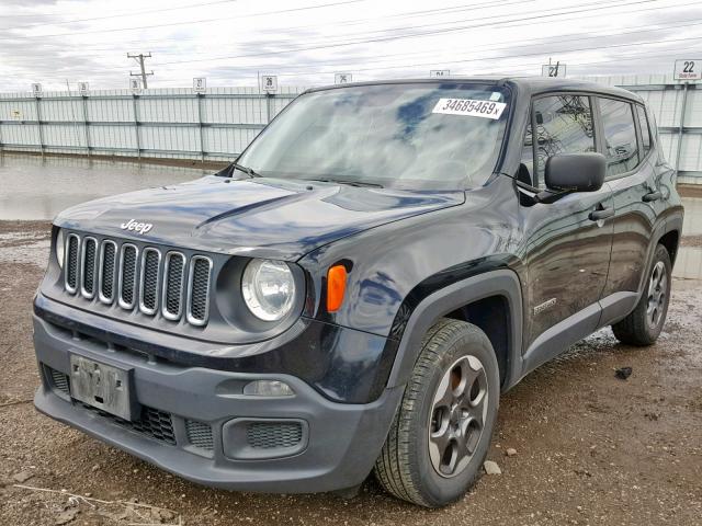 ZACCJAAT0FPB54191 - 2015 JEEP RENEGADE S BLACK photo 2