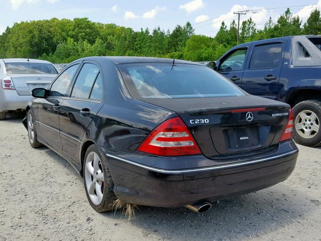 WDBRF40J55A718262 - 2005 MERCEDES-BENZ C 230K SPO BLACK photo 3