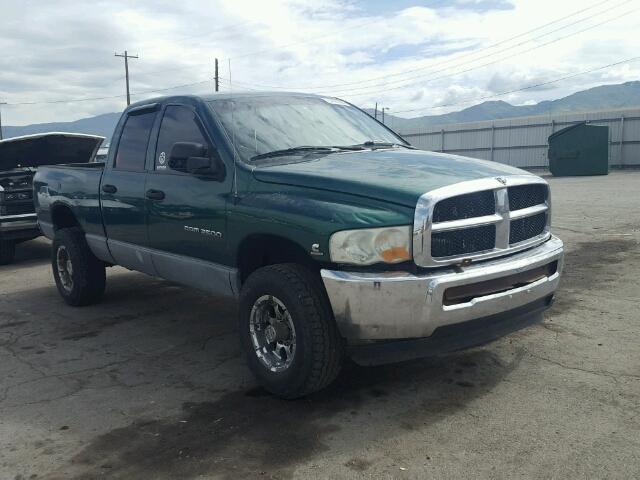 3D7KU28C63G784083 - 2003 DODGE RAM 2500 S GREEN photo 1