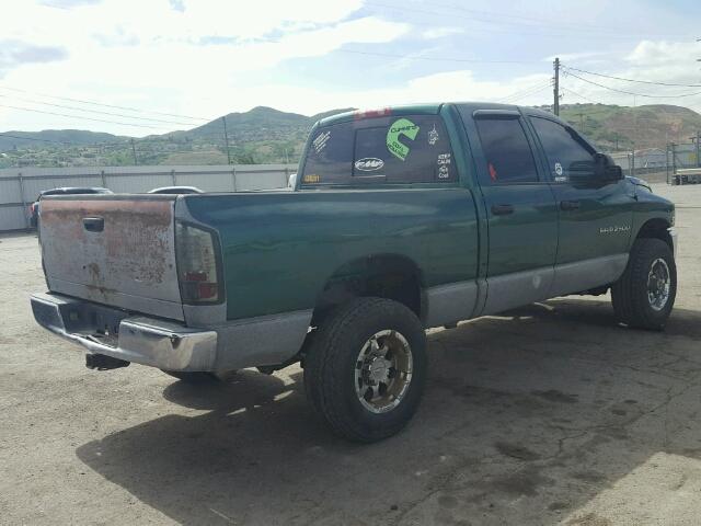 3D7KU28C63G784083 - 2003 DODGE RAM 2500 S GREEN photo 4