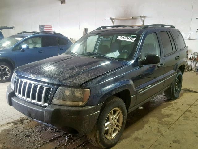 1J4GW48S04C105694 - 2004 JEEP GRAND CHER BLUE photo 2