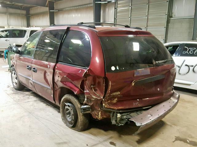 1C4GJ25392B672625 - 2002 CHRYSLER VOYAGER BURGUNDY photo 3