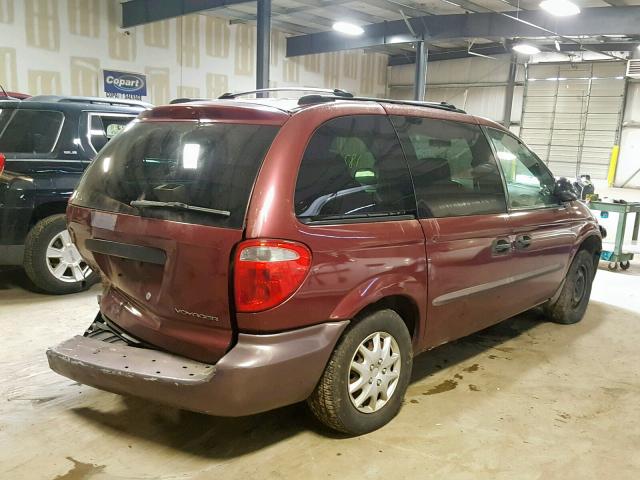 1C4GJ25392B672625 - 2002 CHRYSLER VOYAGER BURGUNDY photo 4