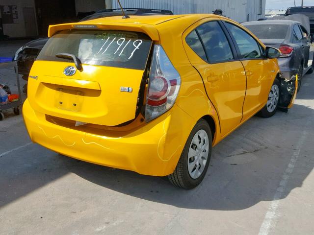 JTDKDTB36E1064311 - 2014 TOYOTA PRIUS C YELLOW photo 4