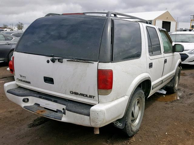 1GNDT13W9Y2188149 - 2000 CHEVROLET BLAZER WHITE photo 4