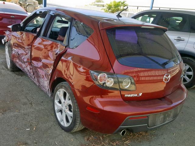 JM1BK344X81109749 - 2008 MAZDA 3 HATCHBAC RED photo 3