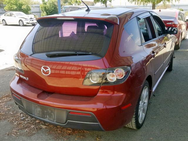 JM1BK344X81109749 - 2008 MAZDA 3 HATCHBAC RED photo 4