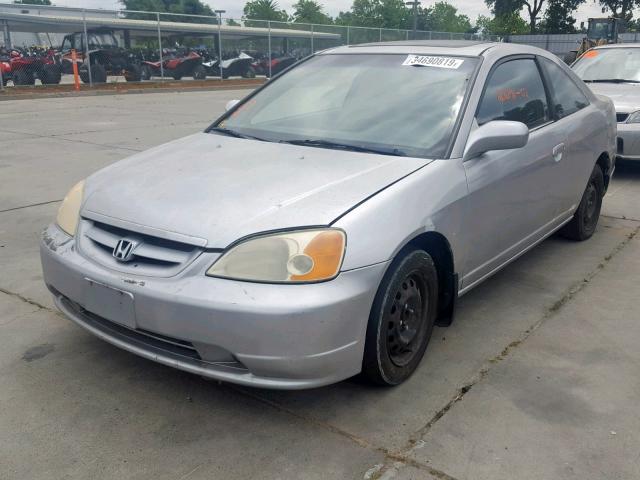 1HGEM22912L027745 - 2002 HONDA CIVIC EX SILVER photo 2