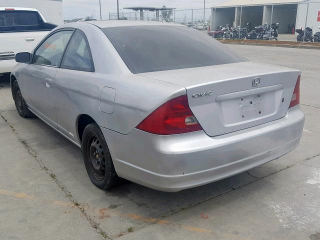 1HGEM22912L027745 - 2002 HONDA CIVIC EX SILVER photo 3