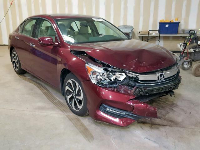 1HGCR3F82HA005922 - 2017 HONDA ACCORD EXL MAROON photo 1