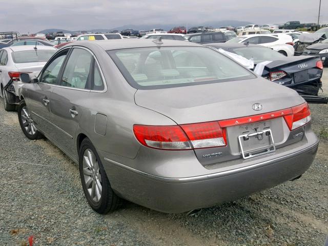 KMHFC46F69A358596 - 2009 HYUNDAI AZERA SE GRAY photo 3