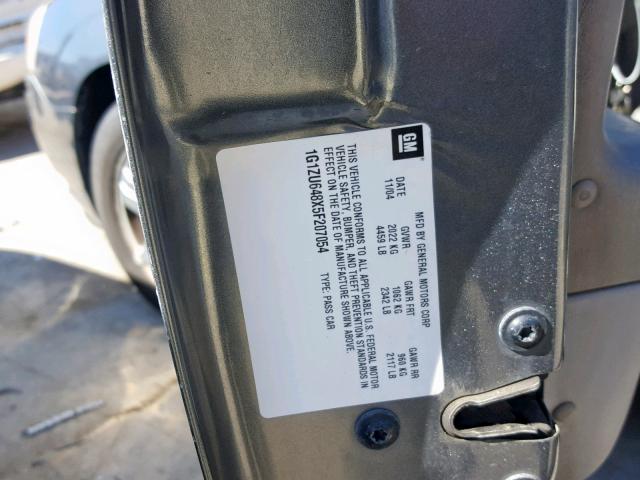 1G1ZU648X5F207054 - 2005 CHEVROLET MALIBU MAX 石墨色 照片 10