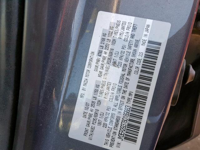 JM3ER293780189883 - 2008 MAZDA CX-7 GRAY photo 10