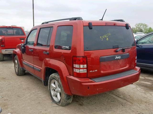 1J8GN28K39W544674 - 2009 JEEP LIBERTY SP RED photo 3