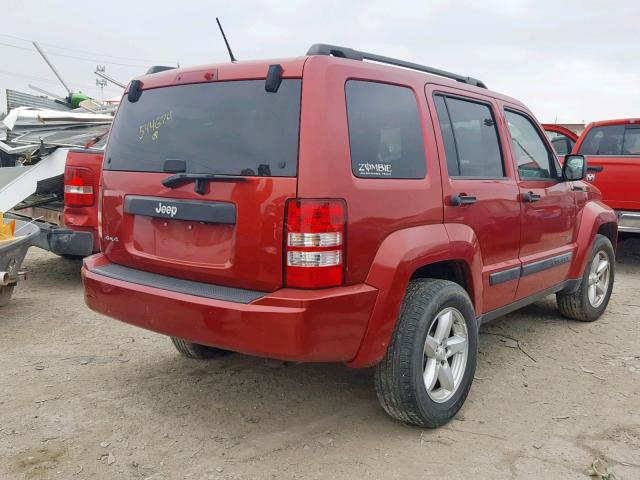 1J8GN28K39W544674 - 2009 JEEP LIBERTY SP RED photo 4