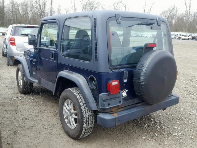 1J4FA49S5YP747965 - 2000 JEEP WRANGLER / BLUE photo 3