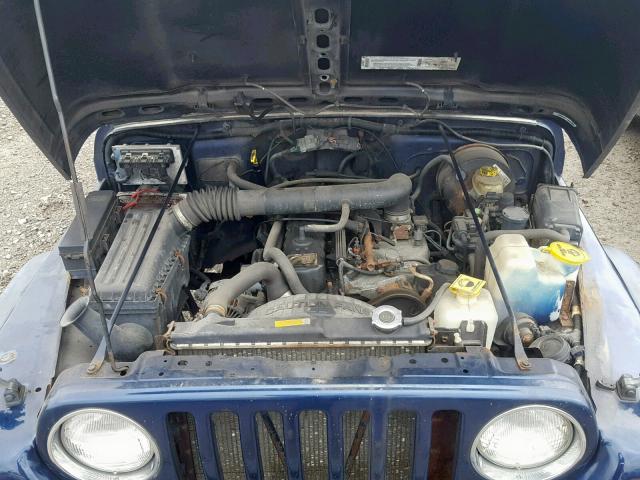 1J4FA49S5YP747965 - 2000 JEEP WRANGLER / BLUE photo 7