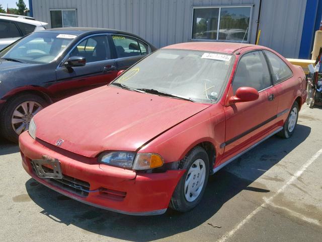 2HGEJ2134SH009078 - 1995 HONDA CIVIC DX S RED photo 2