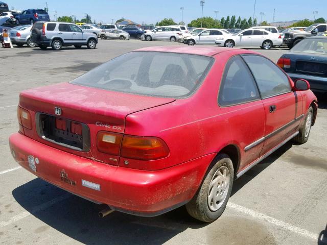 2HGEJ2134SH009078 - 1995 HONDA CIVIC DX S RED photo 4