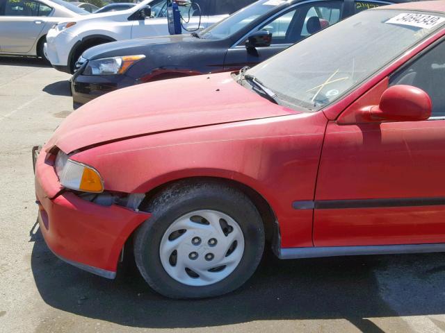 2HGEJ2134SH009078 - 1995 HONDA CIVIC DX S RED photo 9