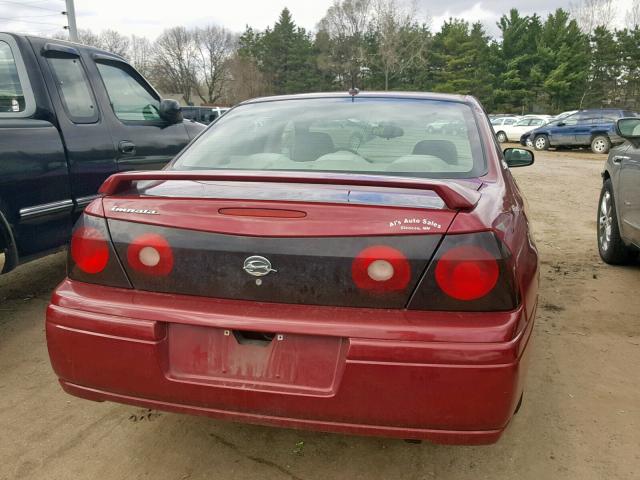 2G1WF52E959299931 - 2005 CHEVROLET IMPALA MAROON photo 9