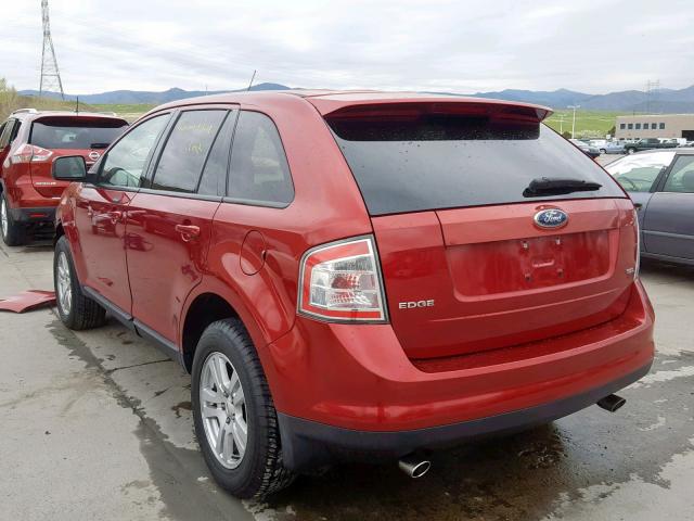 2FMDK38C77BB58318 - 2007 FORD EDGE SEL RED photo 3