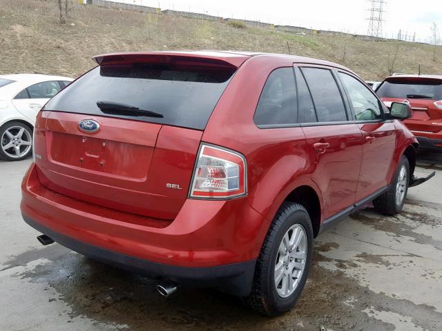 2FMDK38C77BB58318 - 2007 FORD EDGE SEL RED photo 4