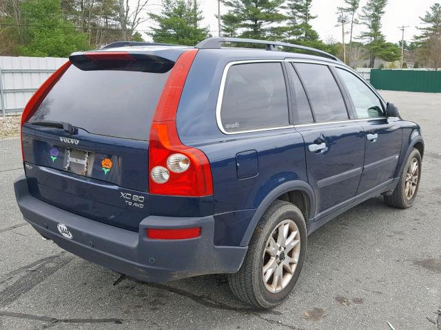 YV1CZ91H841128024 - 2004 VOLVO XC90 T6 BLUE photo 4