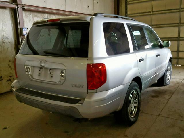 2HKYF18644H515267 - 2004 HONDA PILOT EXL SILVER photo 4