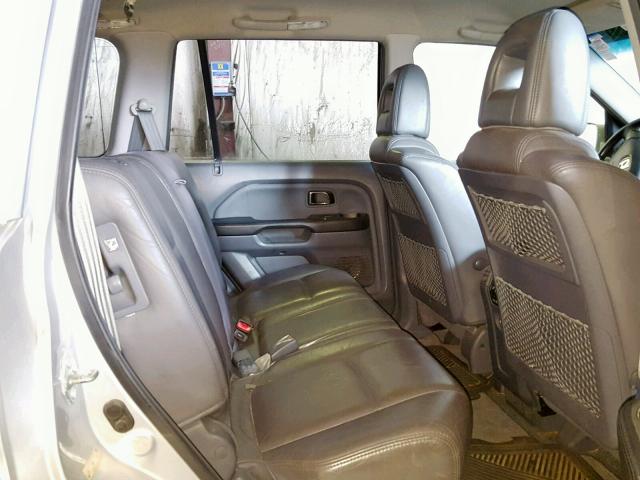 2HKYF18644H515267 - 2004 HONDA PILOT EXL SILVER photo 6