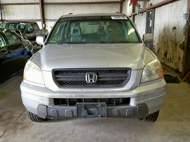 2HKYF18644H515267 - 2004 HONDA PILOT EXL SILVER photo 9