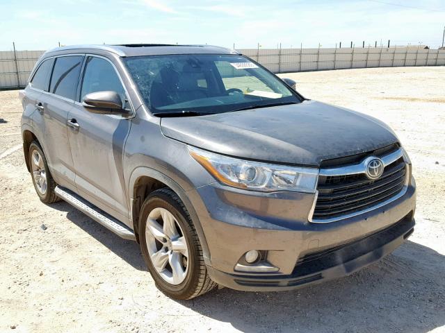 5TDYKRFH9ES018869 - 2014 TOYOTA HIGHLANDER GRAY photo 1