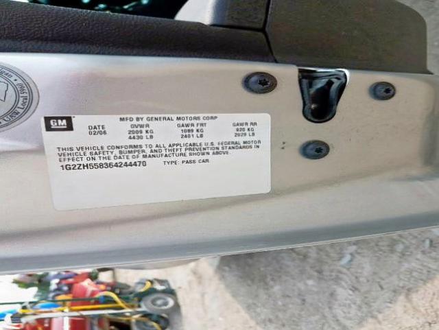 1G2ZH558364244470 - 2006 PONTIAC G6 GT  photo 10