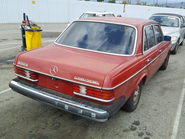 WDBAB33A9EA142237 - 1984 MERCEDES-BENZ 300 DT RED photo 4