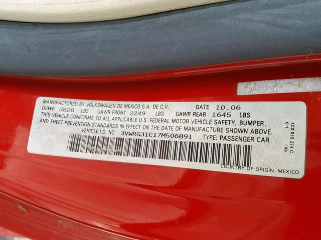 3VWRG31C17M506891 - 2007 VOLKSWAGEN NEW BEETLE Rot Foto 10