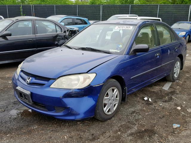 2HGES16314H600956 - 2004 HONDA CIVIC DX V BLUE photo 2