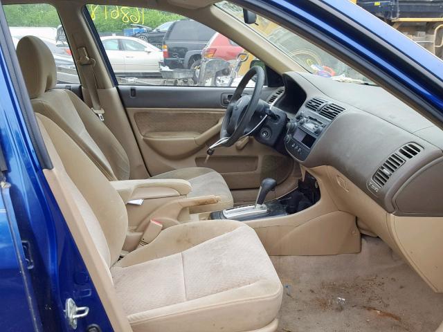 2HGES16314H600956 - 2004 HONDA CIVIC DX V BLUE photo 5