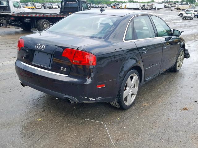 WAUDH78E88A048710 - 2008 AUDI A4 3.2 QUA BLACK photo 4