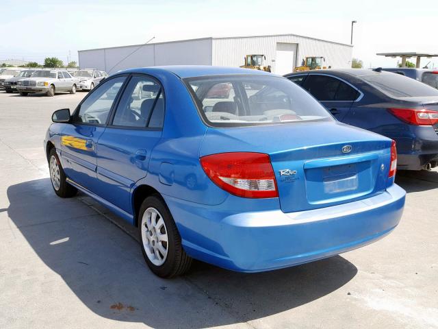 KNADC125636263535 - 2003 KIA RIO BLUE photo 3