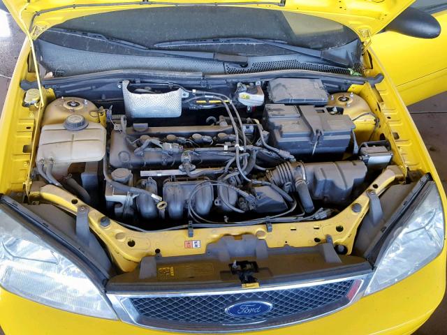 1FAHP31N17W265923 - 2007 FORD FOCUS ZX3 YELLOW photo 7