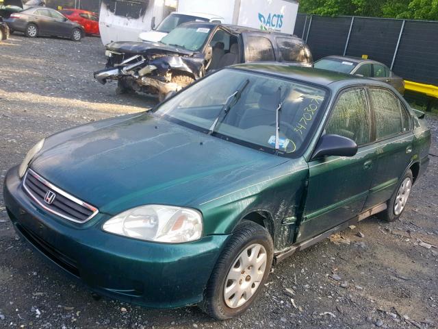 2HGEJ6611XH525291 - 1999 HONDA CIVIC BASE GREEN photo 2