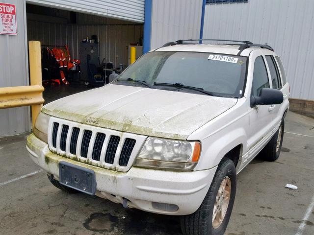 1J4GW68N0XC621130 - 1999 JEEP GRAND CHER WHITE photo 2