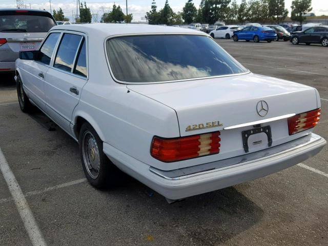 WDBCA35E2MA566997 - 1991 MERCEDES-BENZ 420 SEL WHITE photo 3