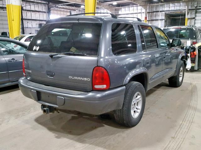 1D4HS48Z13F630282 - 2003 DODGE DURANGO SL GRAY photo 4